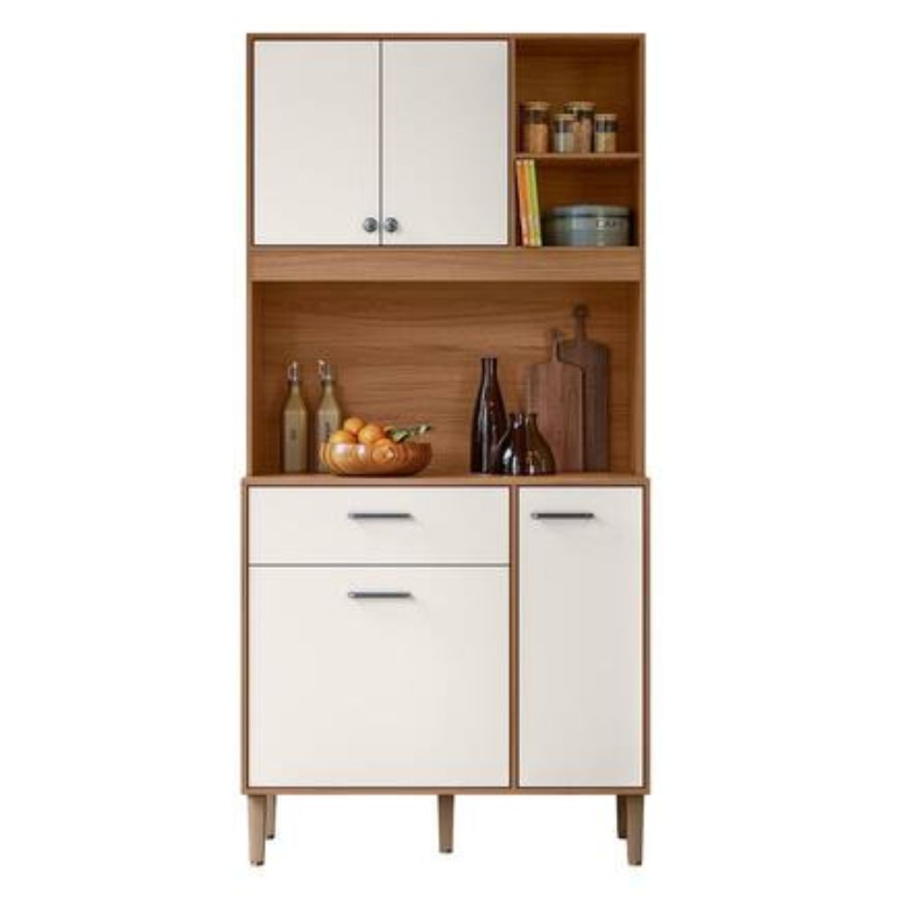 Kit Cozinha Nicioli Erva Doce 0.90 Ipê/Off White