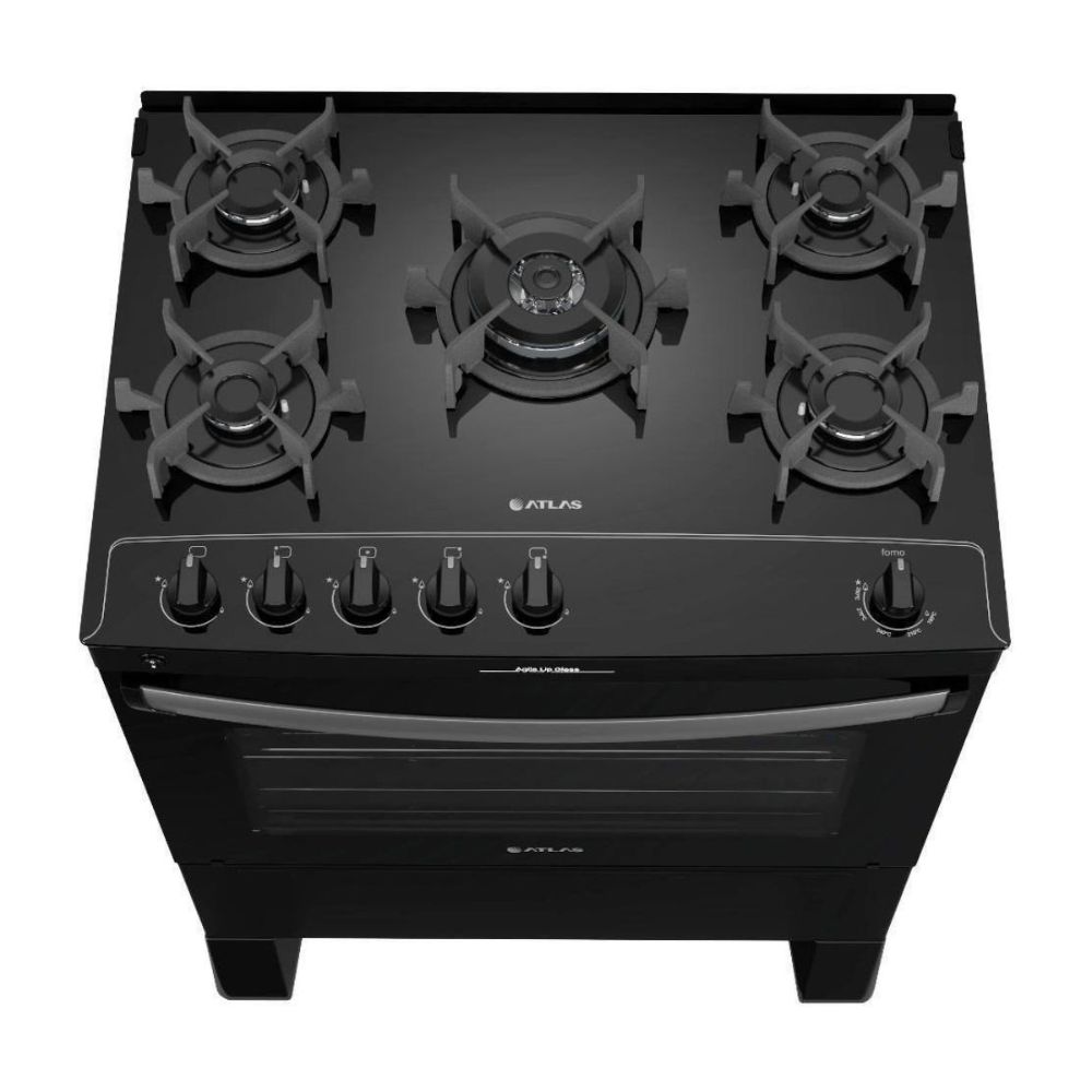 Fogão Atlas Agile Up Glass 5 Bocas preto