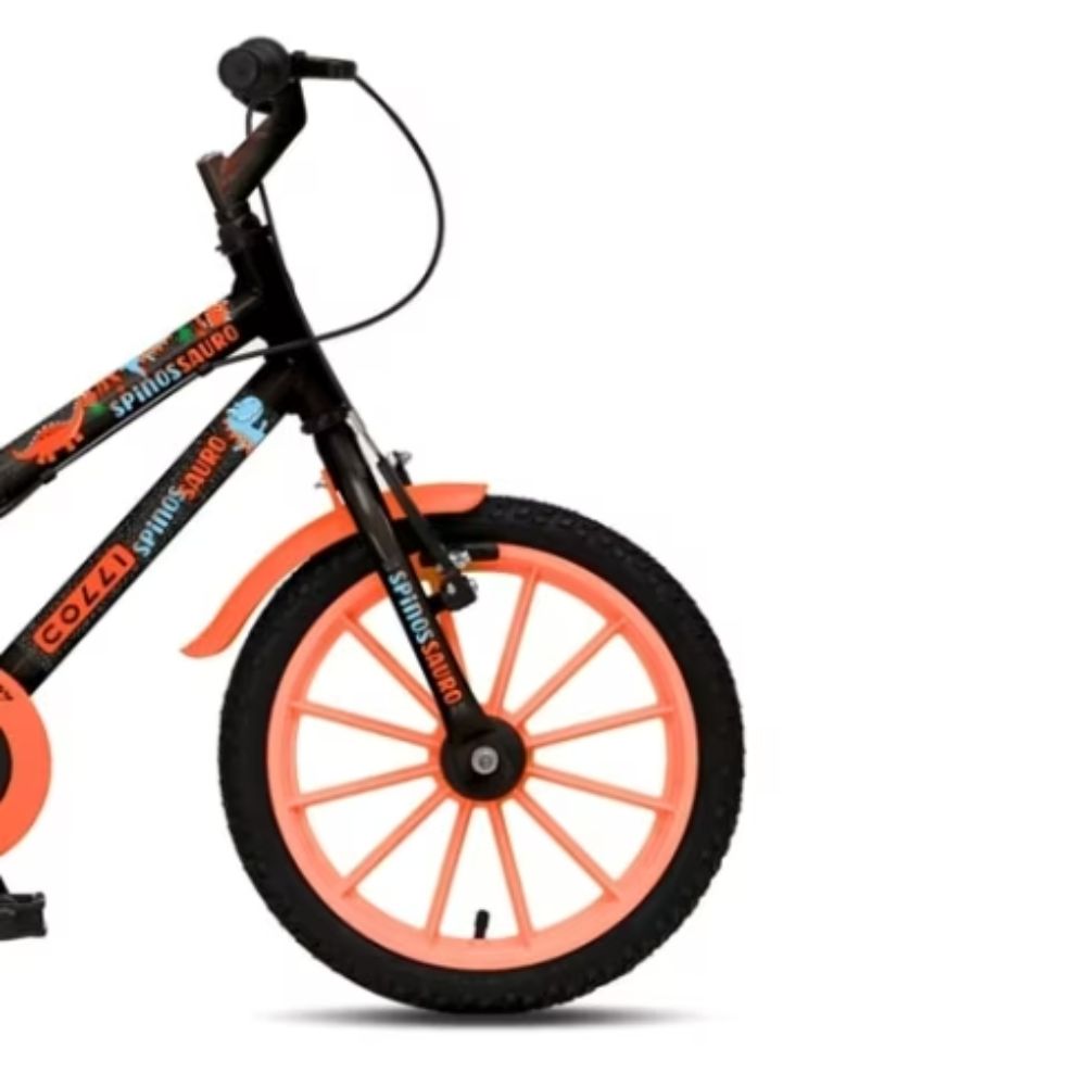 Bicicleta Colli Spinossauro Aventuras Aro 16 com Rodinhas Preto Fosco