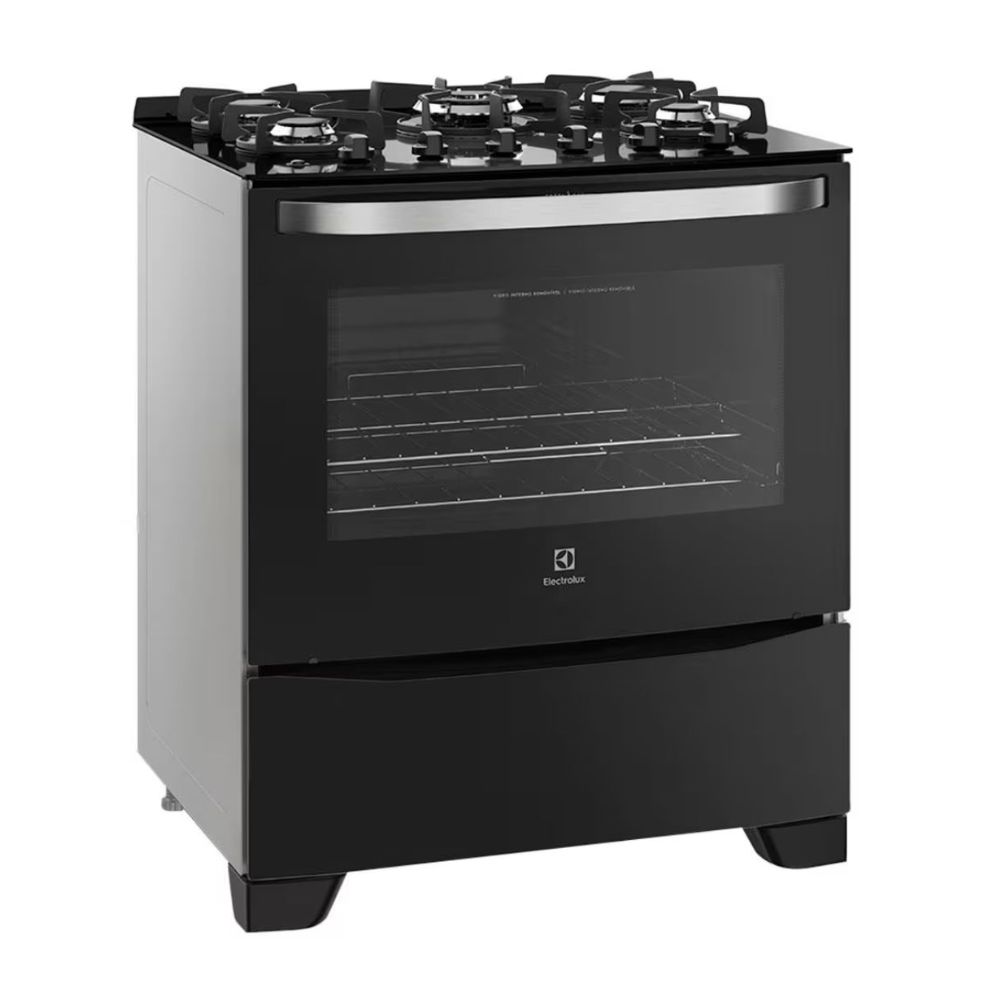 Fogão Electrolux 76GS TPL Chama Mesa Vidro 5 Bocas Prata