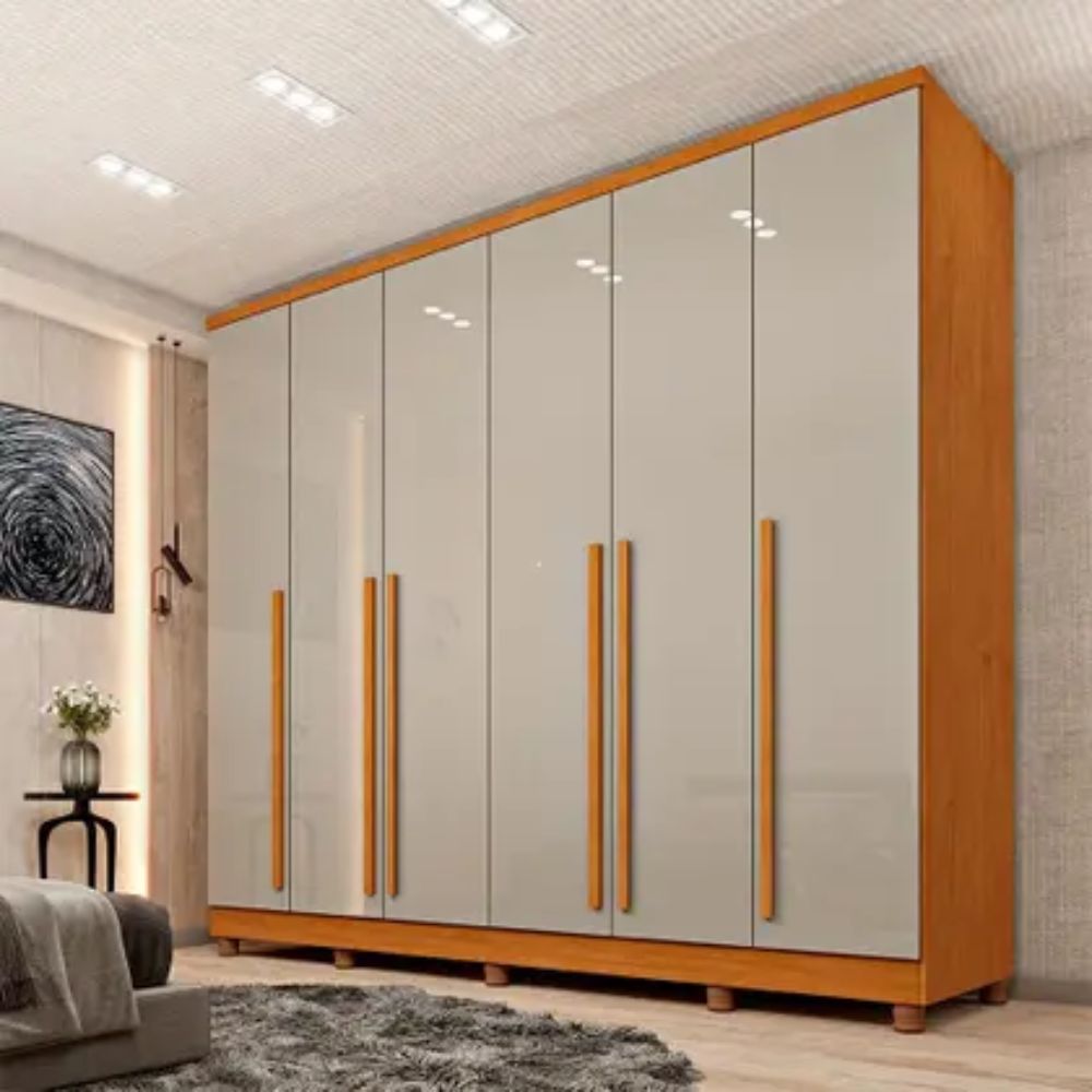Guarda Roupa Casal 6 Portas Sevilla Tcil Cinamomo/Off White