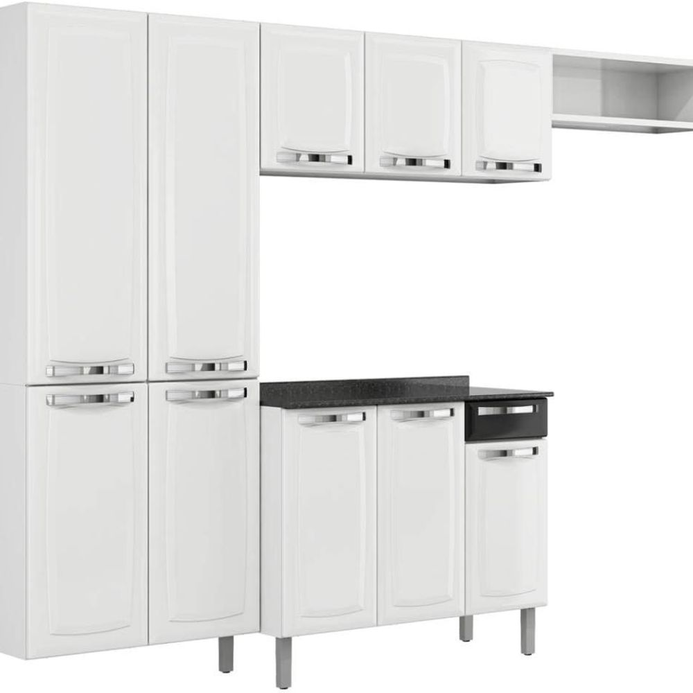 Cozinha Completa Itatiaia Rose Aço COZ C/IG3G1-105 Cor Branco c/Preto