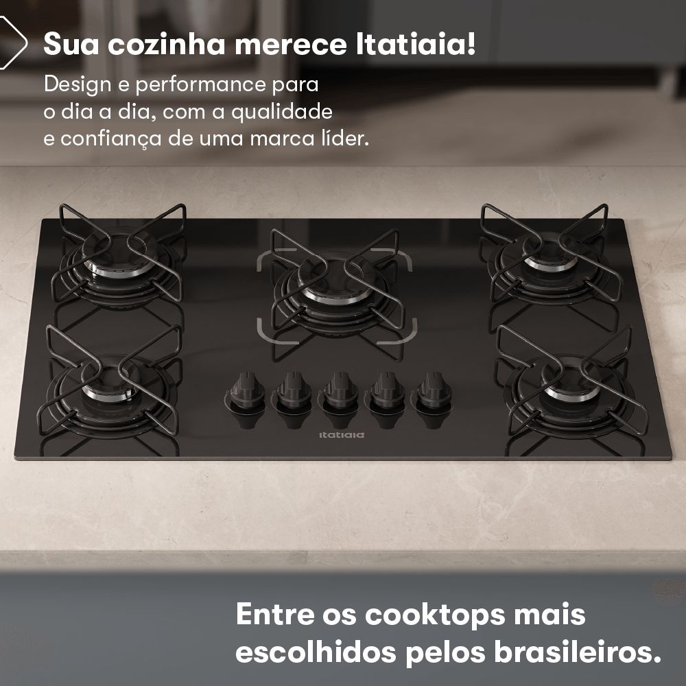 Cooktop Itatiaia Essencial 5 Bocas - Preto