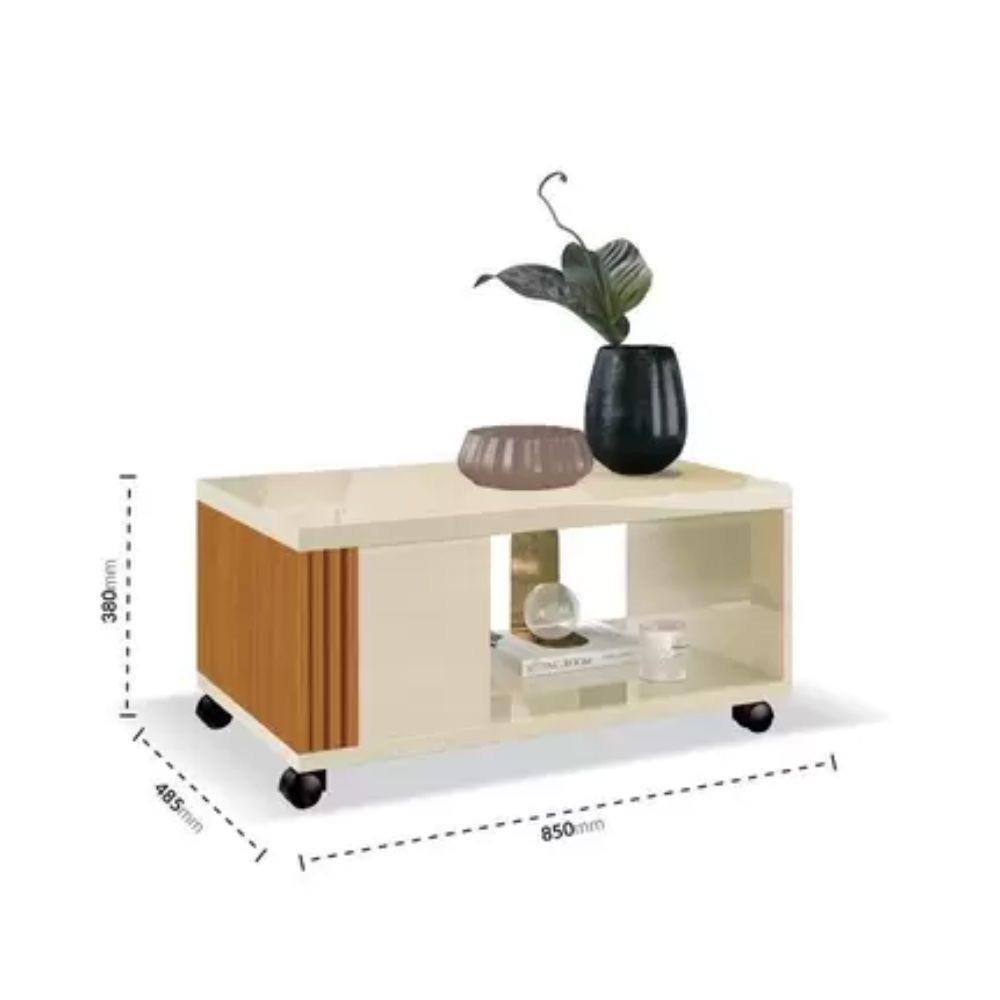 Mesa de Centro Prática Off White Cedro 17955 EDN