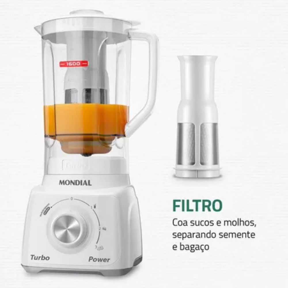 Liquidificador Mondial Turbo Power L-99-WG 550W