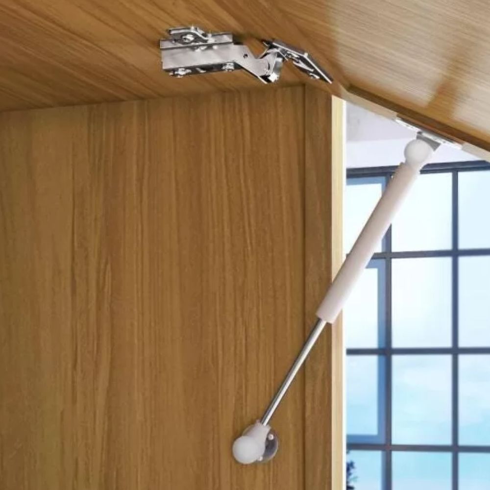 Armário Aéreo Imperatriz Nesher 80cm com 2 Portas basculantes Freijó/Off White