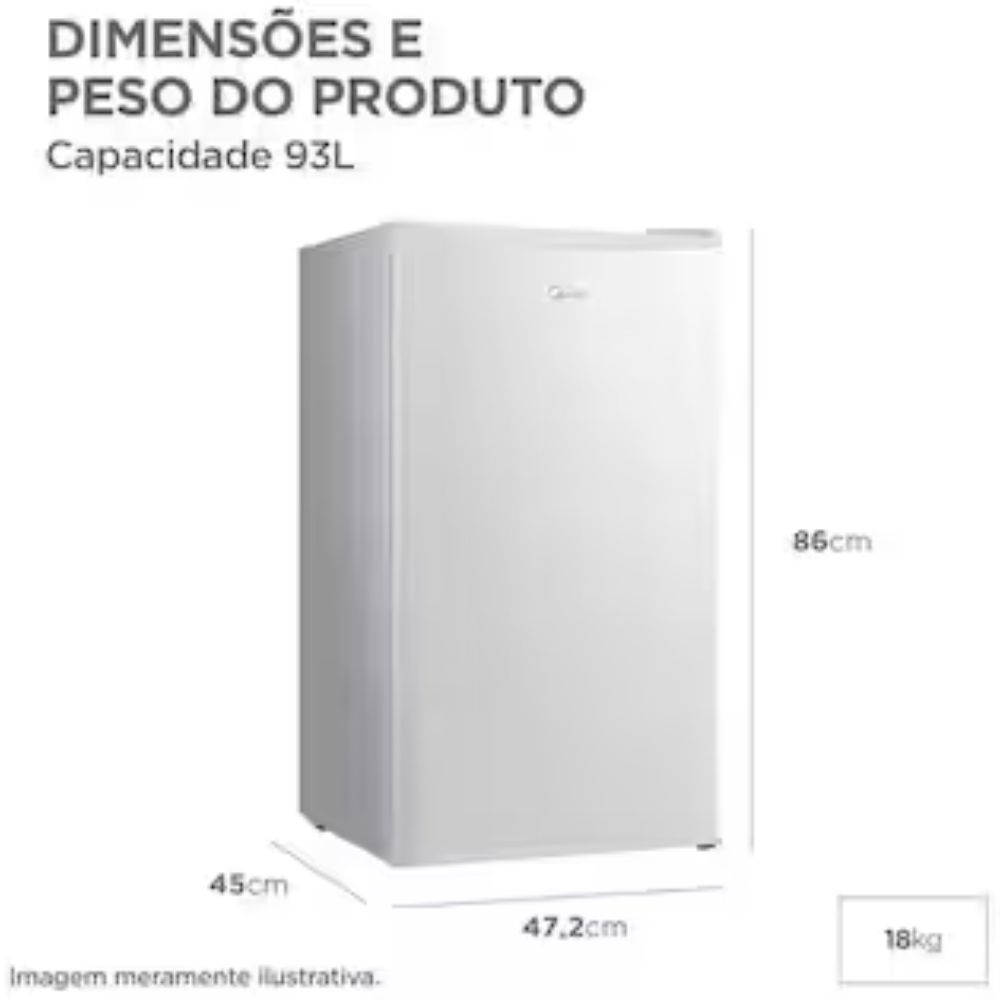 Frigobar Midea 93L Branco Inverter MDRD142FGD013