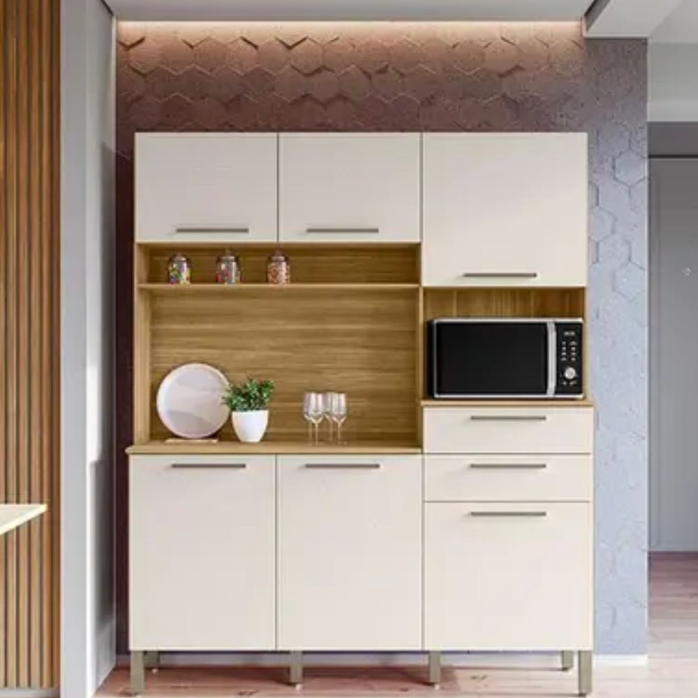 Cozinha Montesa Kits Paraná 6 Portas e 2 Gavetas Freijó Soft