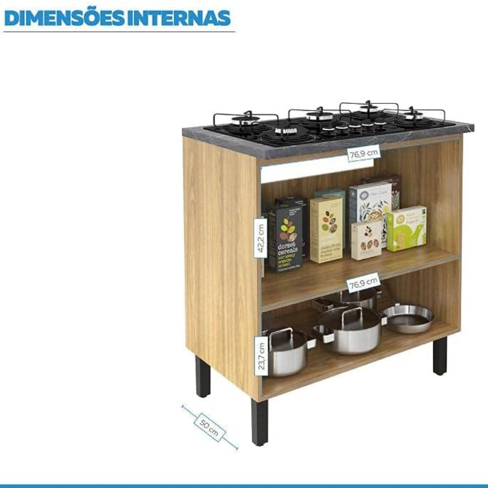 Balcao Itatiaia Cooktop 4 Bocas 2 portas New Jazz Ofw