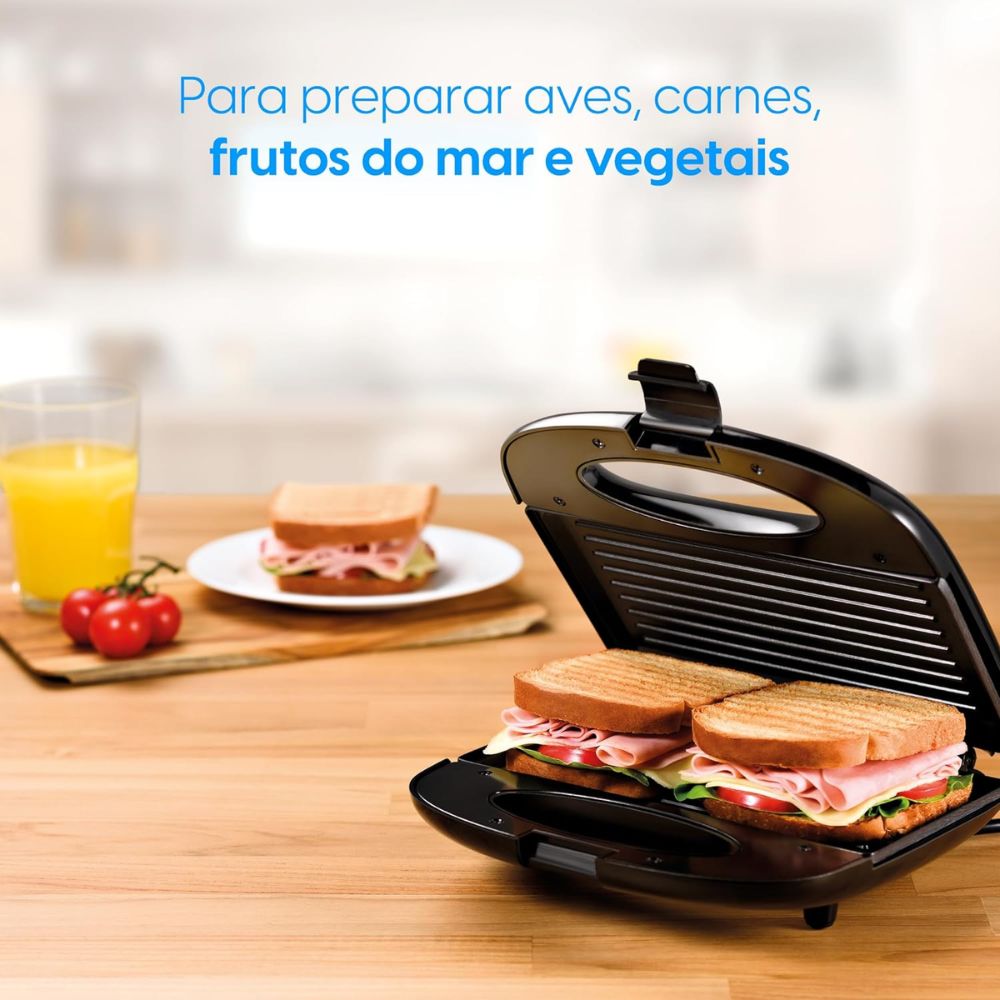 Sanduicheira Grill Break Time Antiaderente 800W Elgin 220V