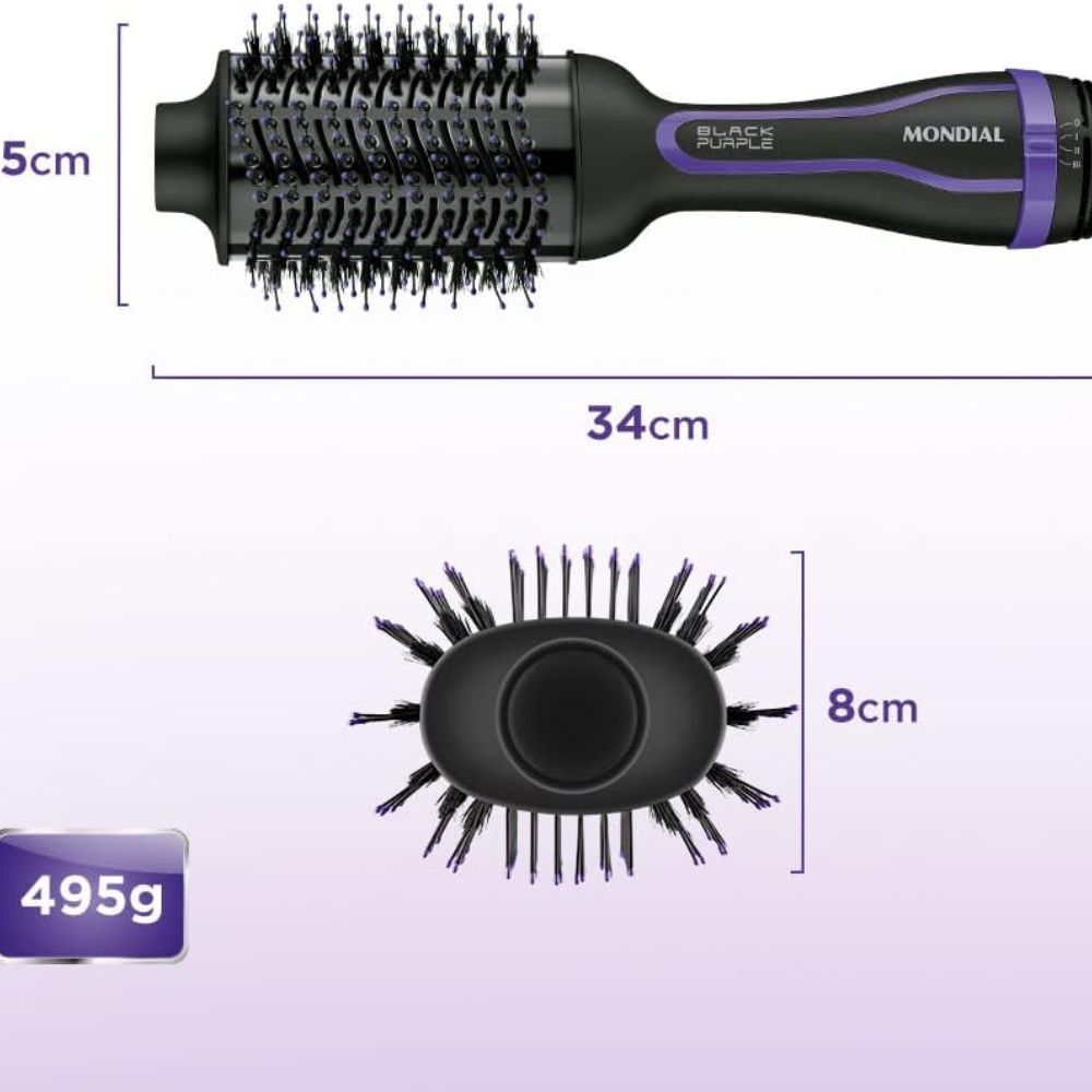 Escova Secadora Mondial Preto/Roxo 1200W 220V ES-08