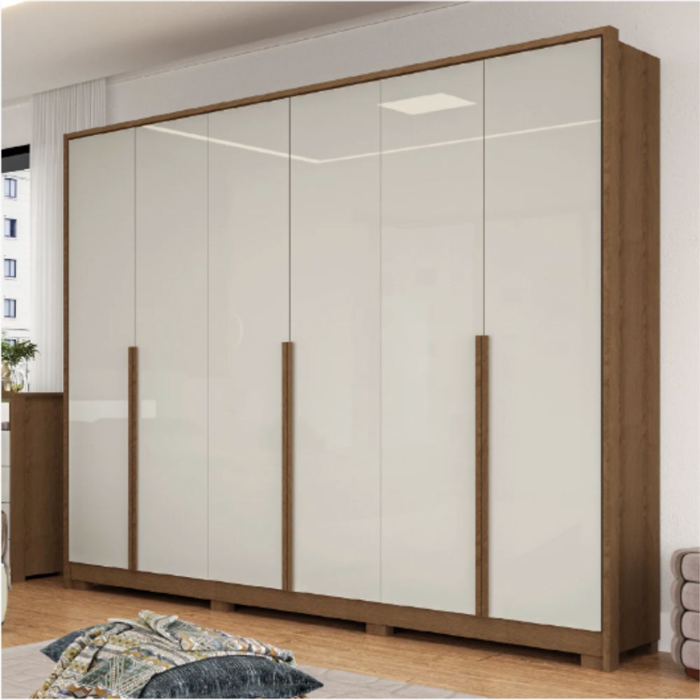 Guarda Roupa Casal Rimo 6 Portas New Guarapari Jequitibá/OffWhite