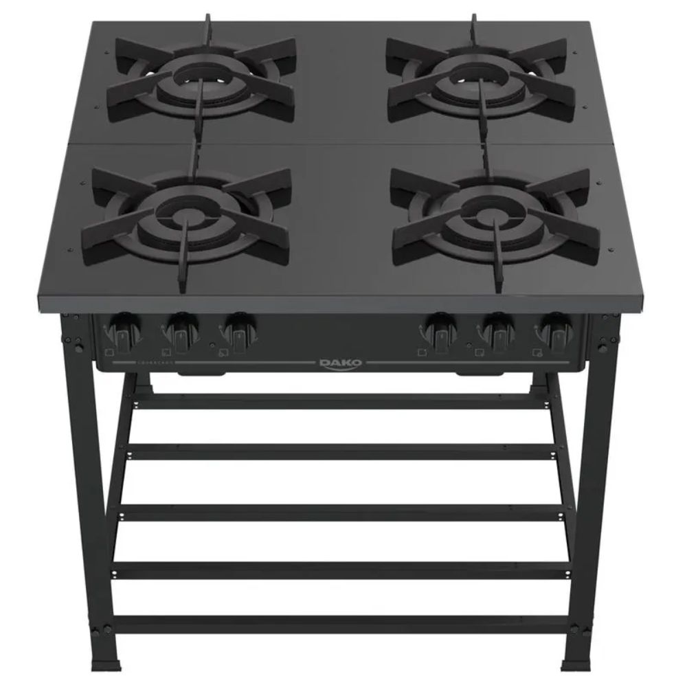 Fogão Industrial Dako Couraçado 4 Bocas Preto