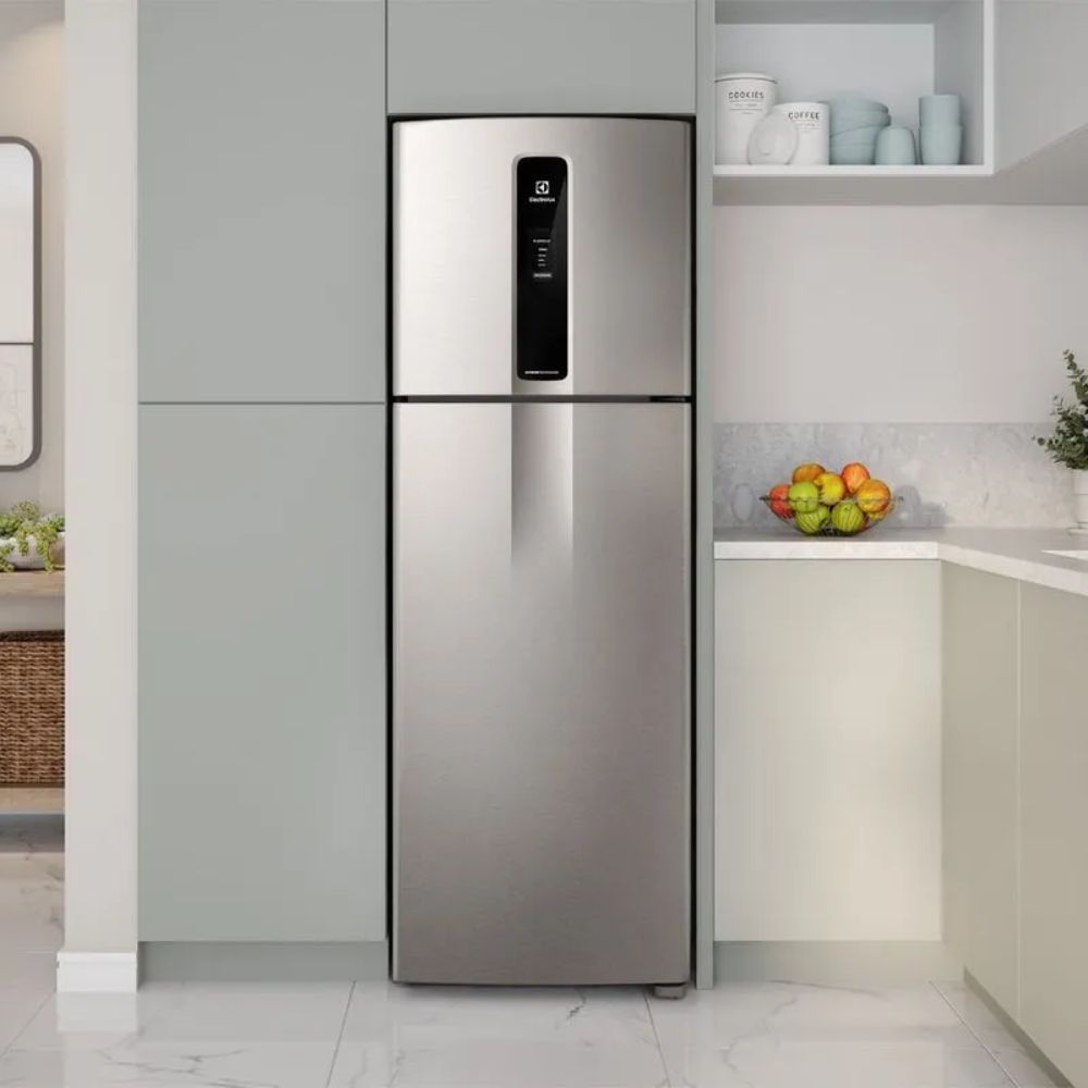 Geladeira Electrolux Frost Free Inverter 390L Inox F43S