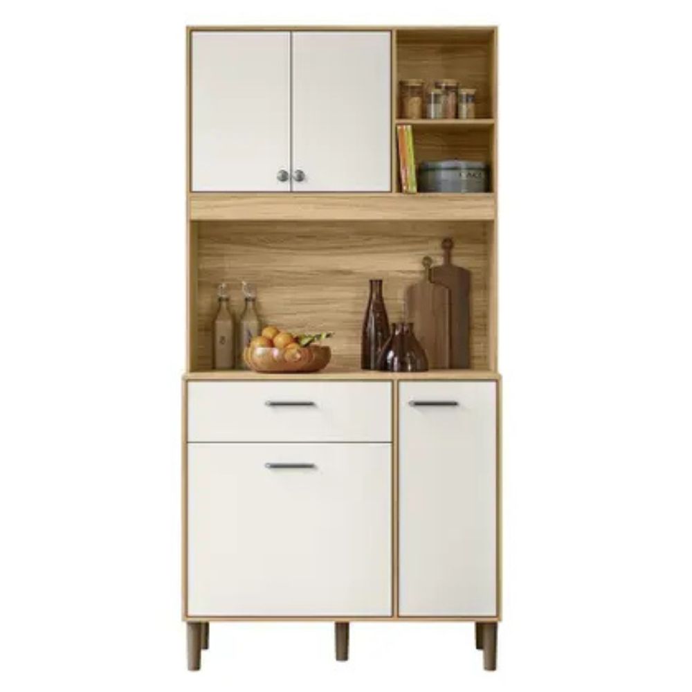 Armario de Cozinha Erva Doce 90 cm 6 Portas e 1 Gaveta - Nicioli