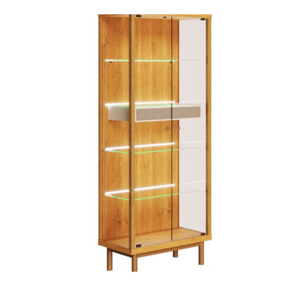 Cristaleira Imcal Dune 1 Gaveta Nature / Off White