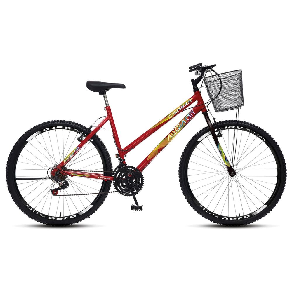 Bicicleta Colli Cazelle Allegra City 18 Marchas Aro 26 Vermelha