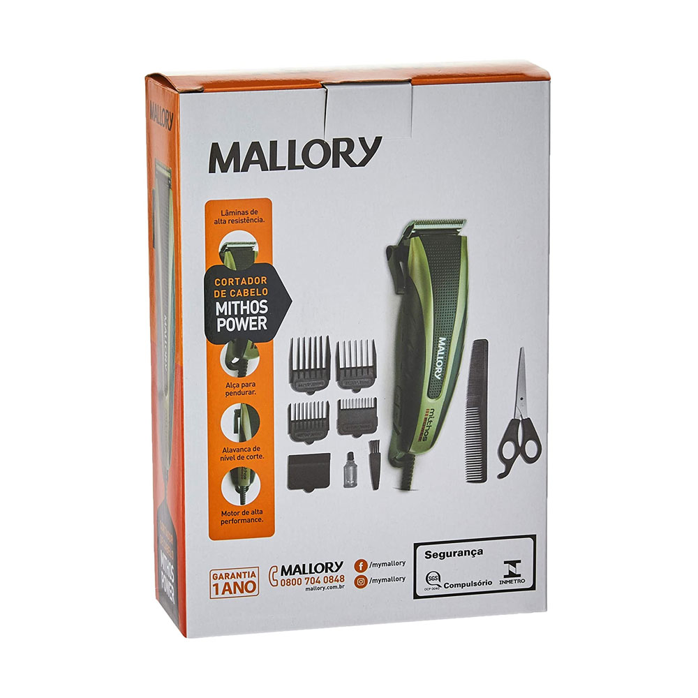 Cortador de Cabelo Mallory Mithos Power 220v Preto/Dourado