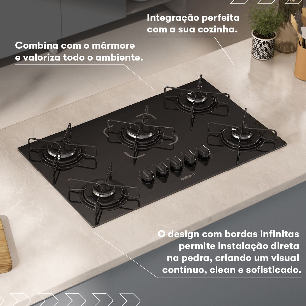 Cooktop Itatiaia Essencial 5 Bocas - Preto