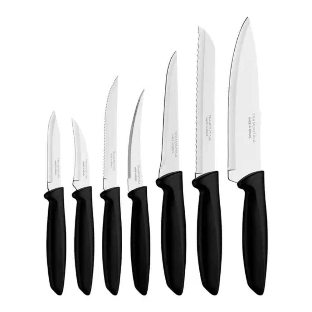 Jogo de Facas Tramontina Inox Plenus 7 Peças Preto
