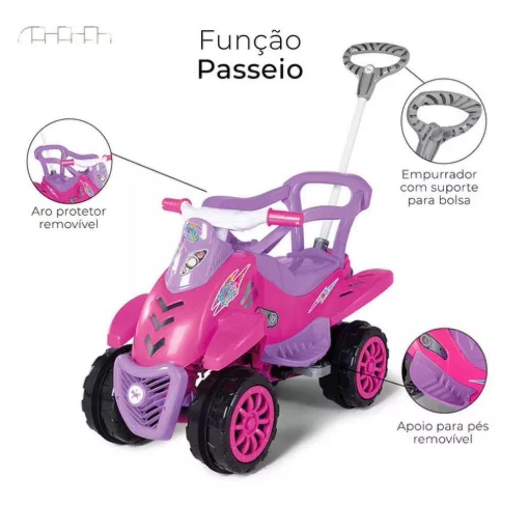 Quadriciclo Infantil Calesita Cross Legacy Pink