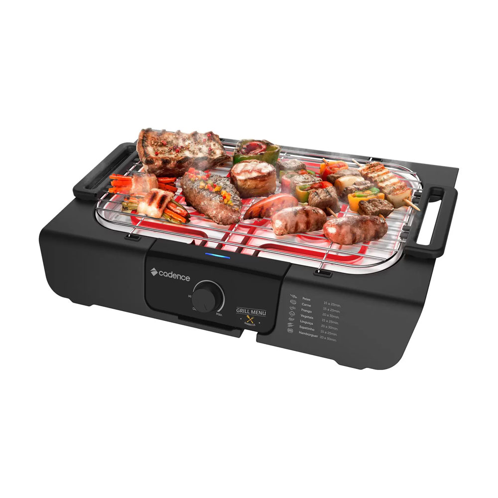 Churrasqueira Elétrica Portátil Cadence Grill GRL810 com Bandeja Coletora e Grelha