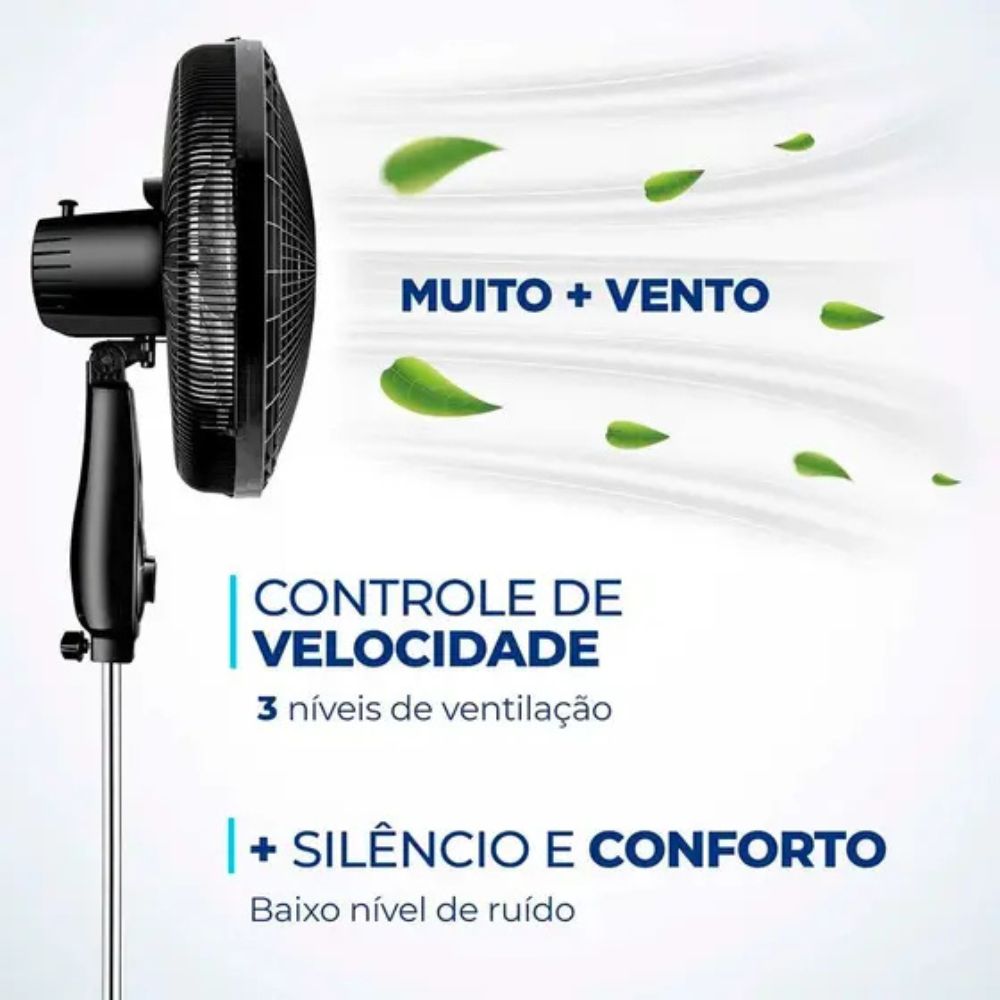 Ventilador de Coluna Mondial Super Power VSP-40C-NB 40cm Preto
