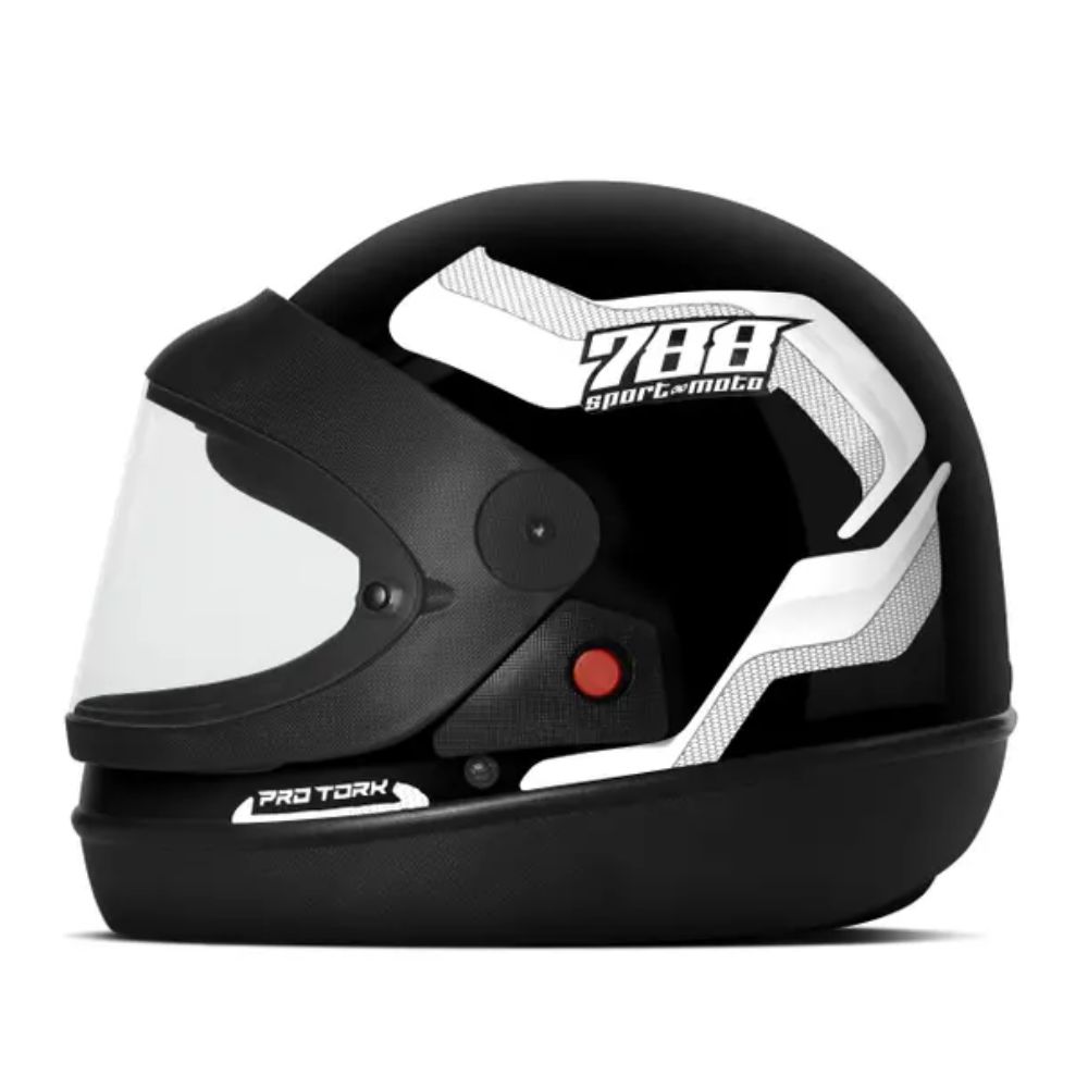 Capacete Pro Tork SM Sport 788 CAP-495BC Tamanho 58 Preto/Branco