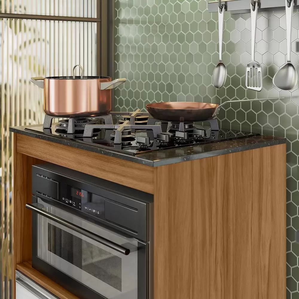 Balcão para Cooktop Notável NT 3110 Freijó Trend/Branco New