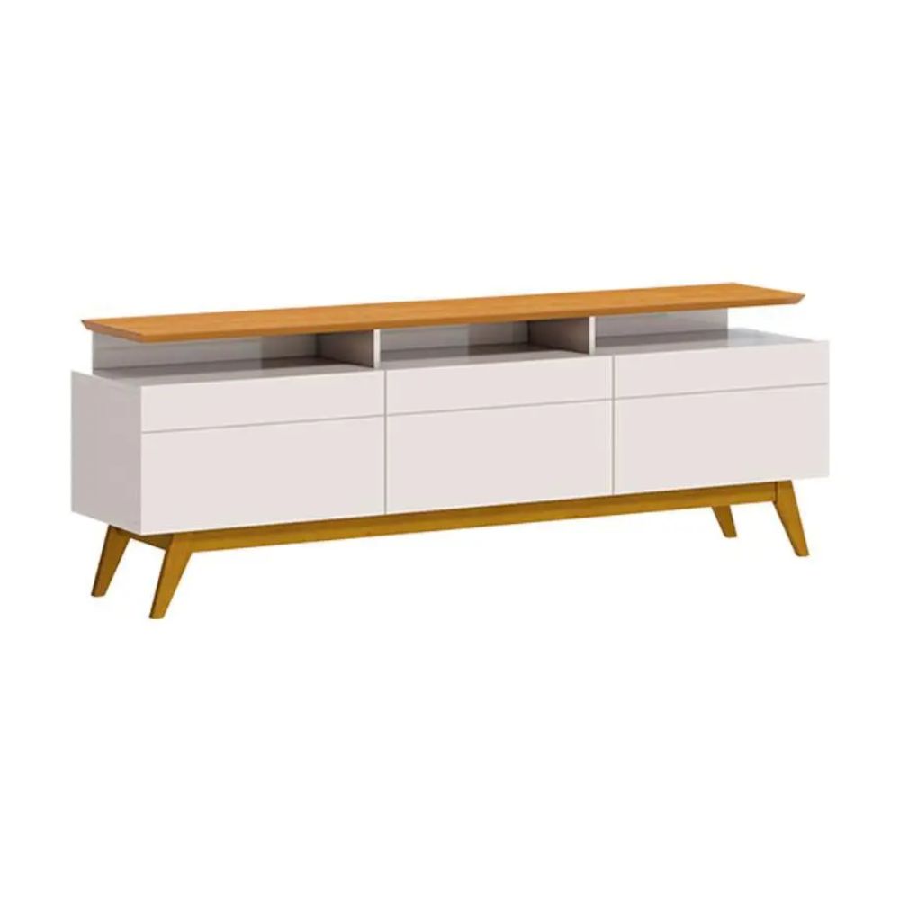 Rack Bancada Imcal Classic 3 Gavetas com Nicho 2.2 Off White Nature