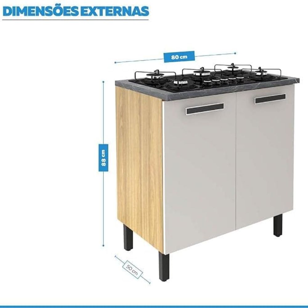 Balcao Itatiaia Cooktop 4 Bocas 2 portas New Jazz Ofw