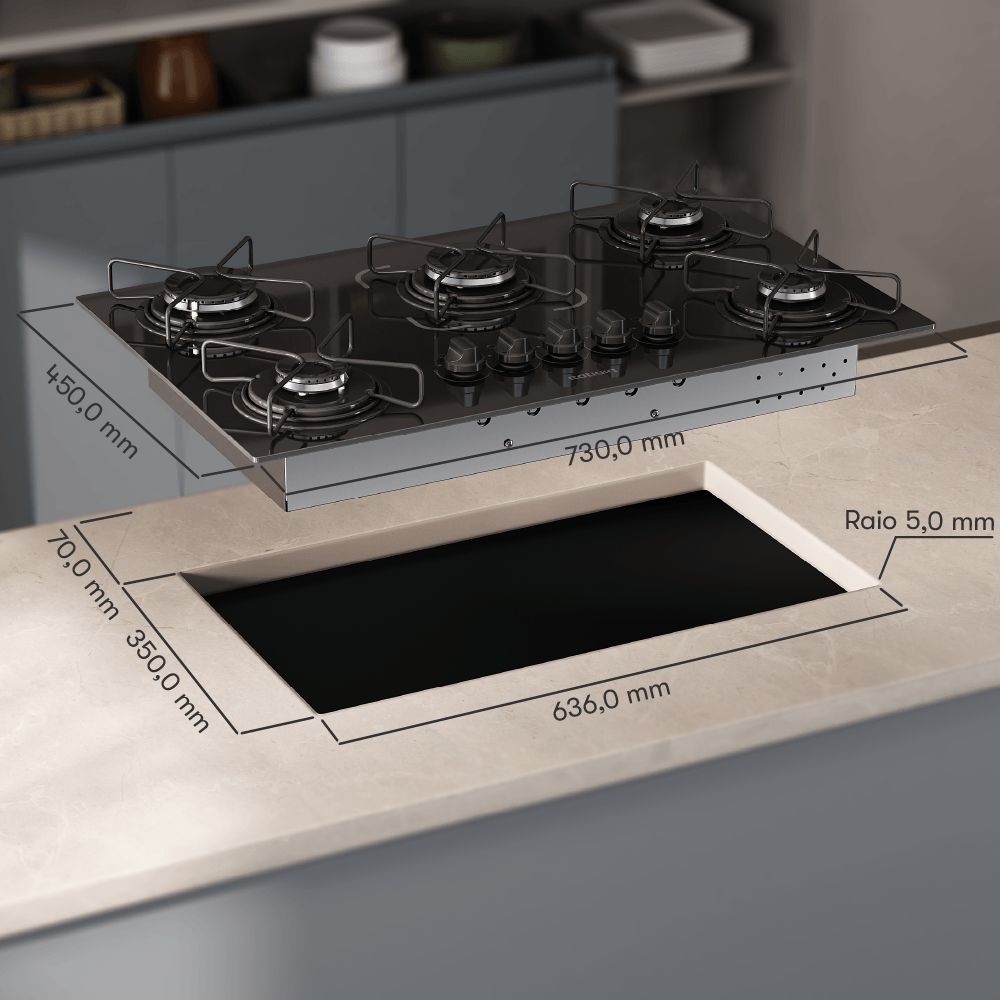 Cooktop Itatiaia Essencial 5 Bocas - Preto