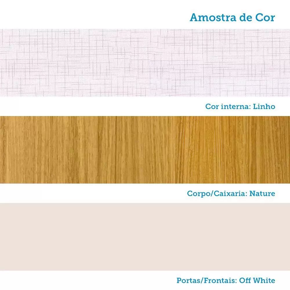 Guarda Roupa ACP Solteiro com Espelho 2 Portas 4 Gavetas Melissa Cinamomo/Off White