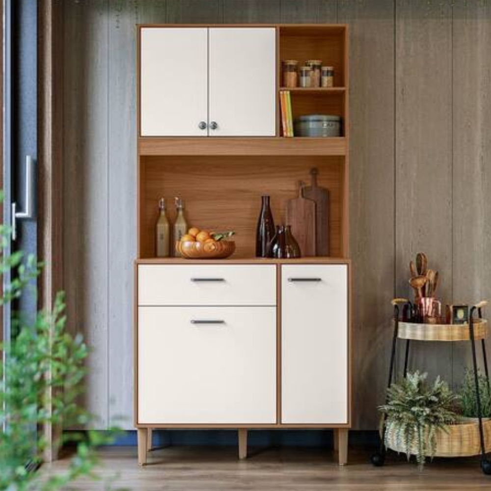 Kit Cozinha Nicioli Erva Doce 0.90 Ipê/Off White