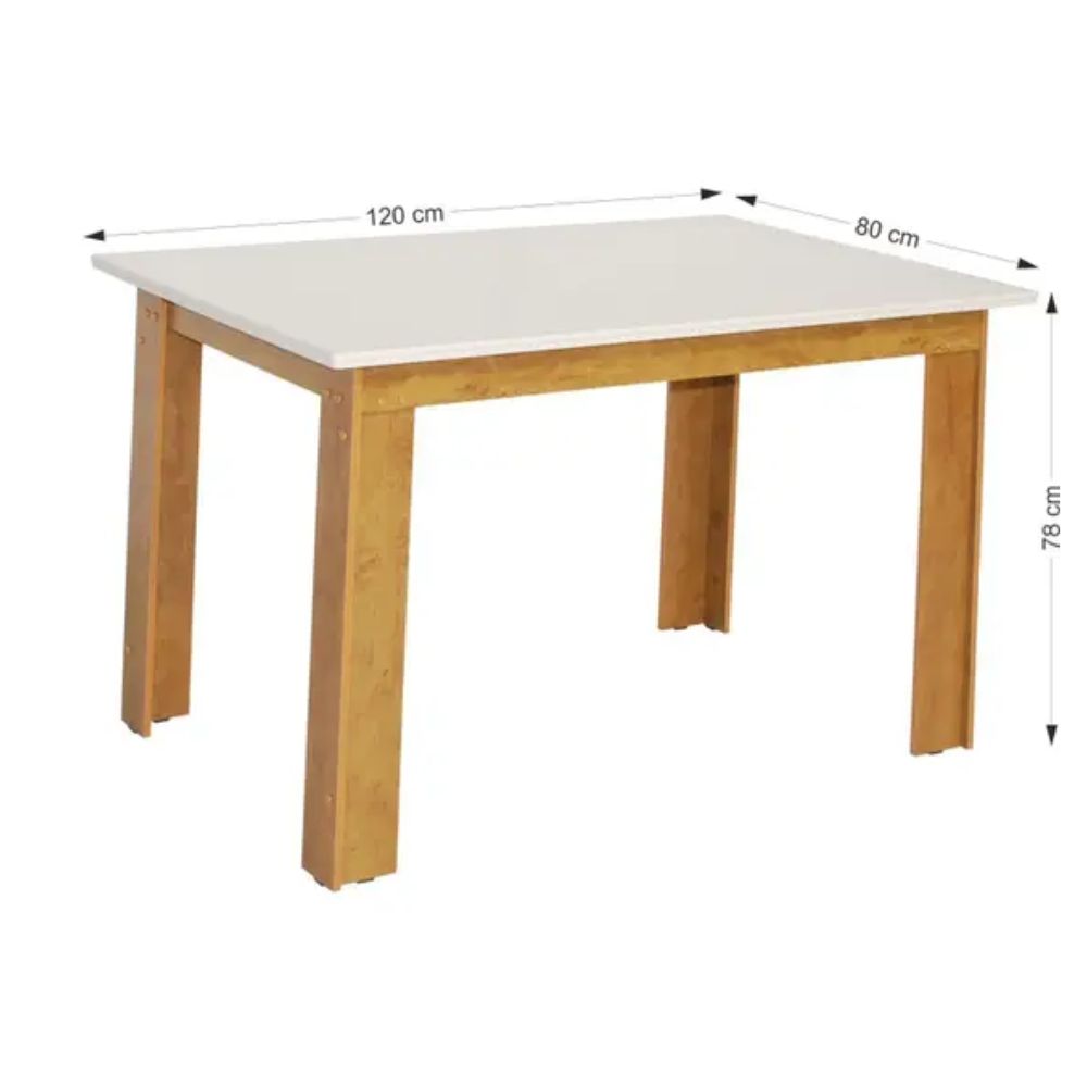 Mesa de Jantar Mariah Elane São Carlos Cinamomo Off White