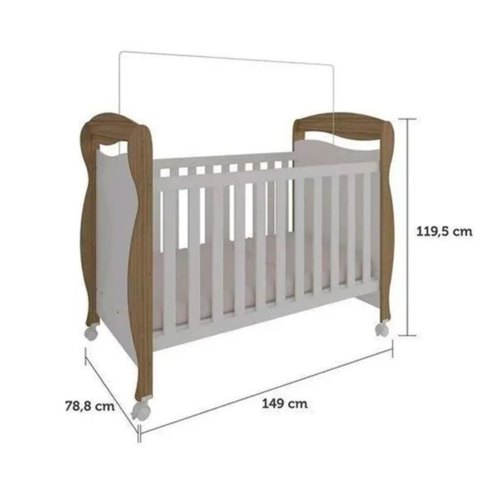 Berço Peroba Júnior P53 Branco Brilho