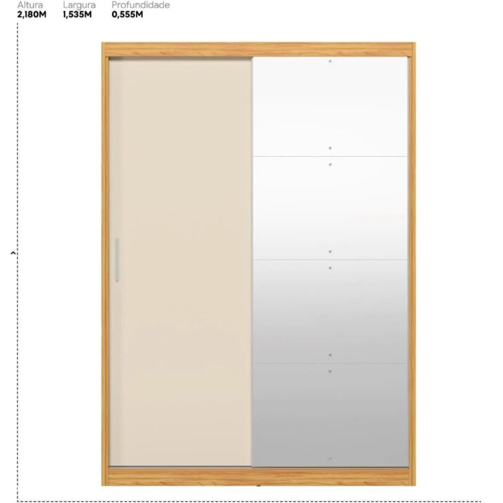 Guarda Roupa Demóbile Casal Riva 2 Portas Cinamomo /Off White
