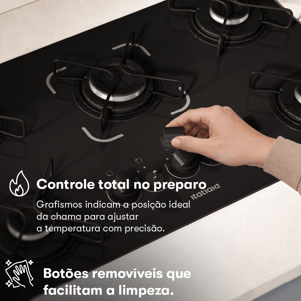 Cooktop Itatiaia Essencial 5 Bocas - Preto