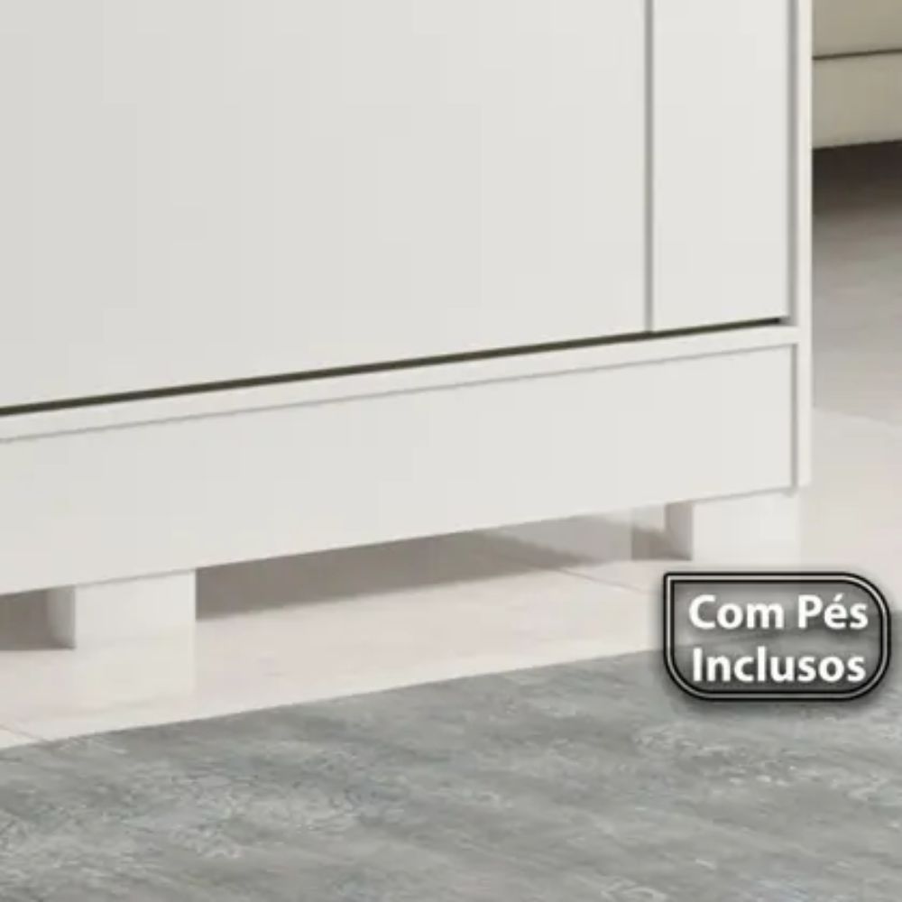 Roupeiro Panan Ilhéus 2 Portas de correr com Espelho e Pés