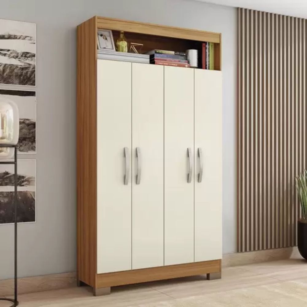 Armário Multiuso 4 Portas NT 4040 Notável Móveis Freijó Trend/Off White TX