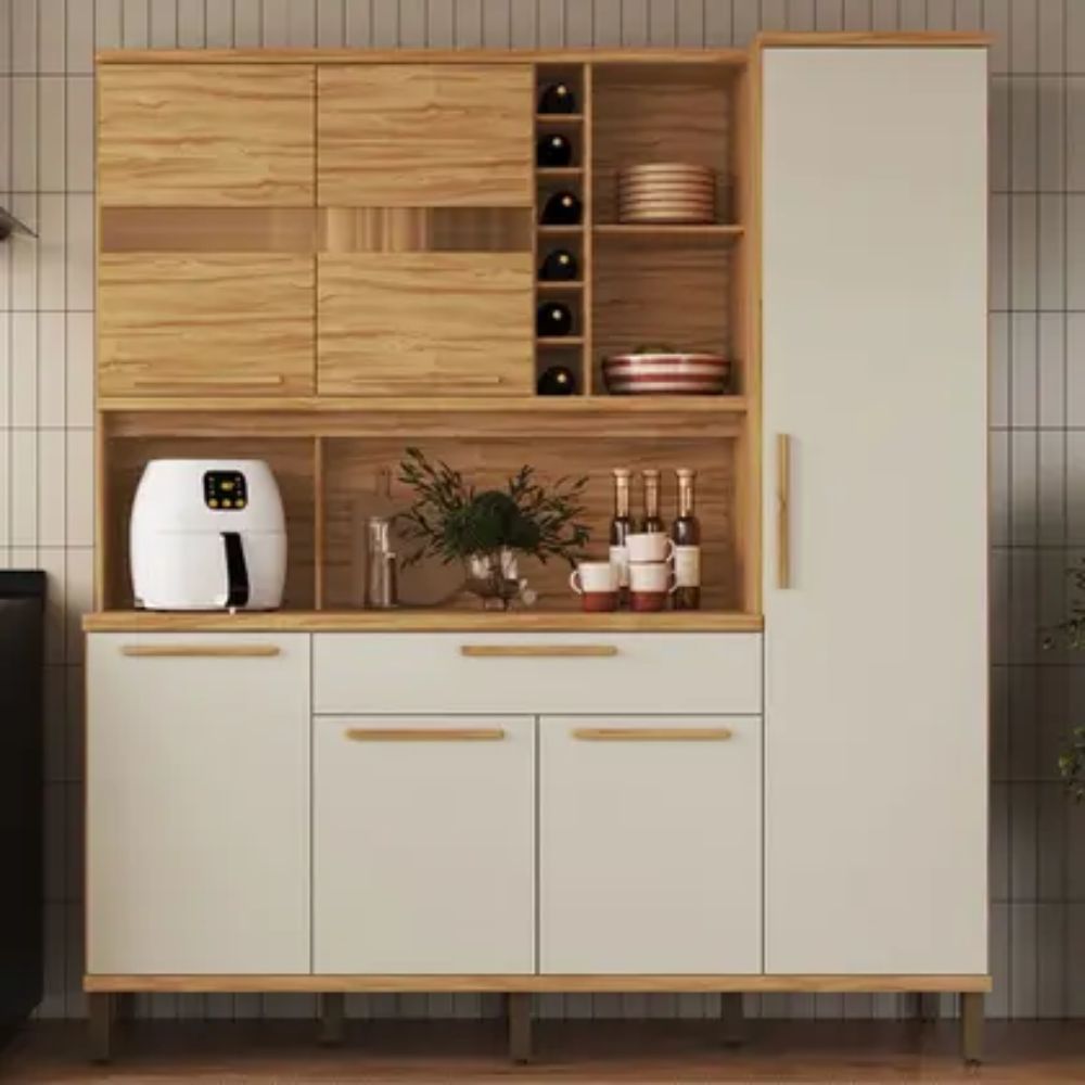 Cozinha Compacta Touriga 6 Portas 1 Gaveta 100% MDF com Vidro