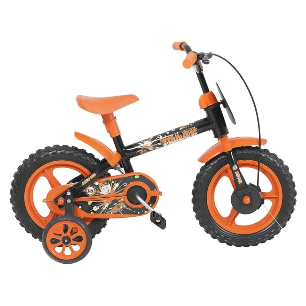 Bicicleta Track Aro 12 Preto/Laranja