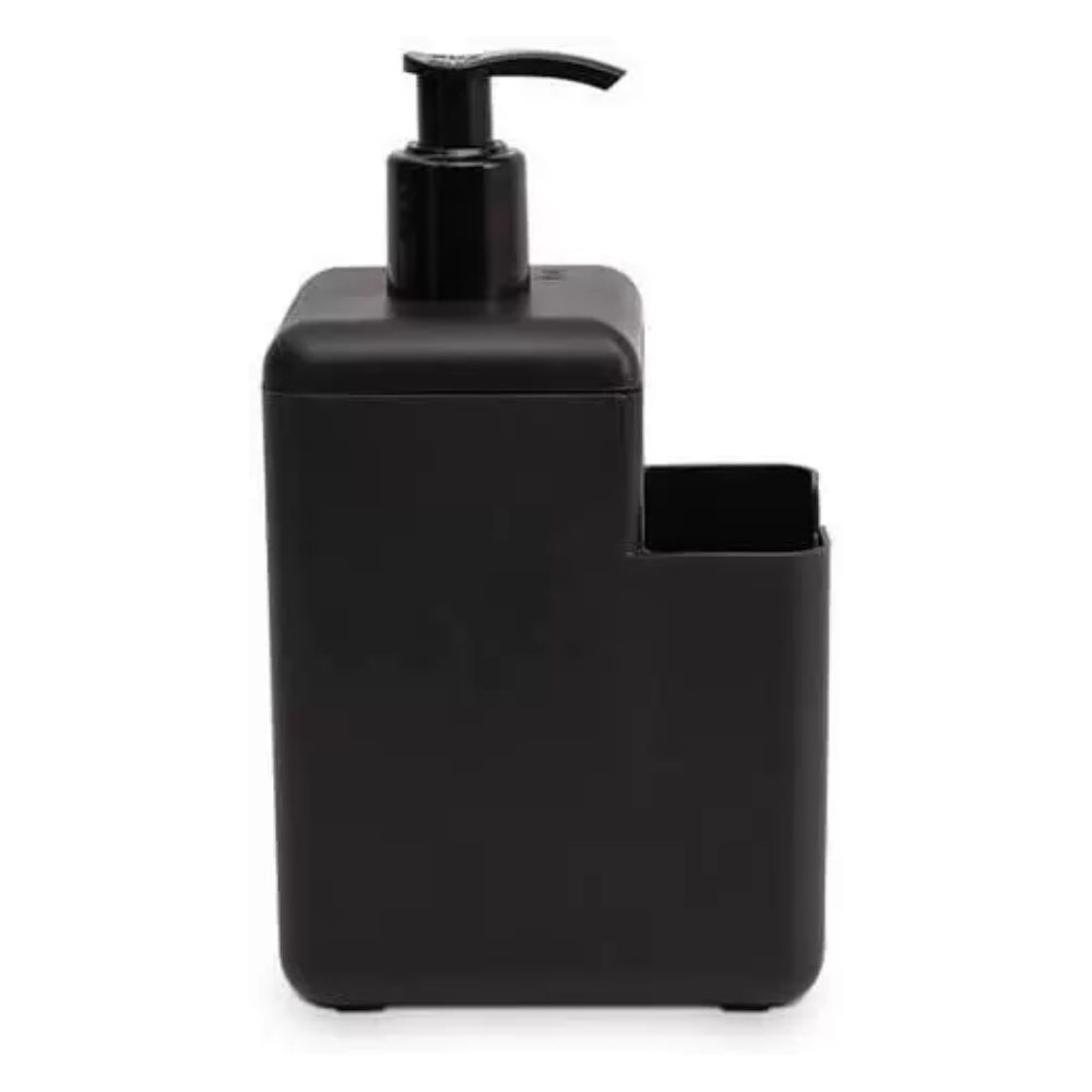 Escorredor 16 Pratos em Aço Inox com Porta Talheres e Dispenser Preto 500ml Brinox 2104/491
