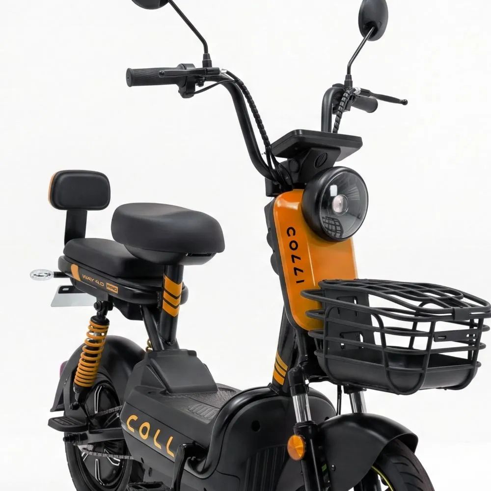 Bicicleta Elétrica Colli Way 4.0 Pro 1000W Aro 14 Laranja Neon
