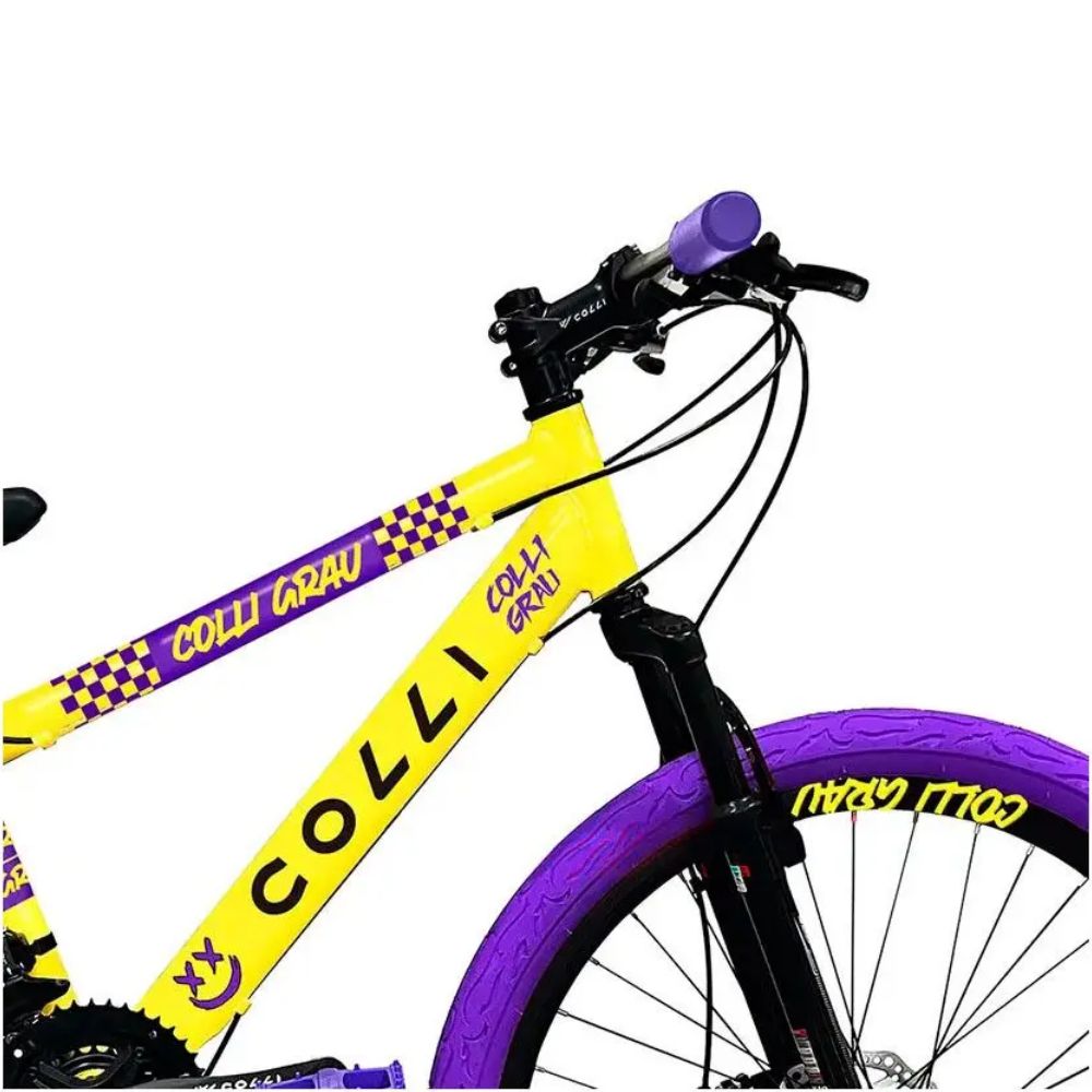 Bicicleta Colli Grau Aro 26 21 Marchas Amarelo Fosco