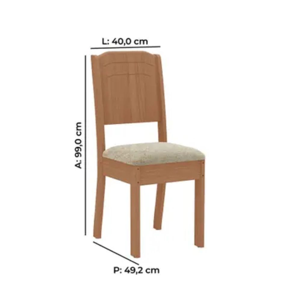 Conjunto de Mesa Tais com 6 Cadeiras Star Tuboarte