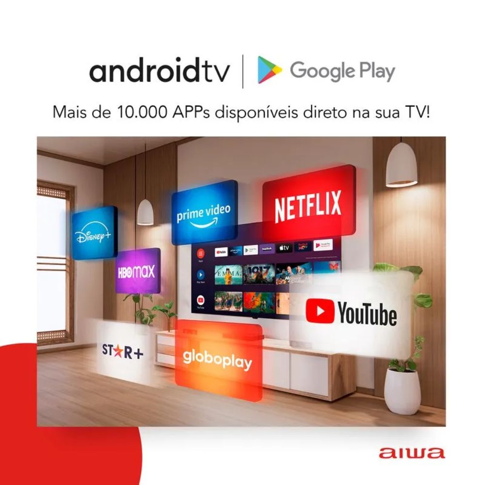 Smart TV AIWA 43” Android Full HD Borda Ultrafina AWS-TV-43-BL-02