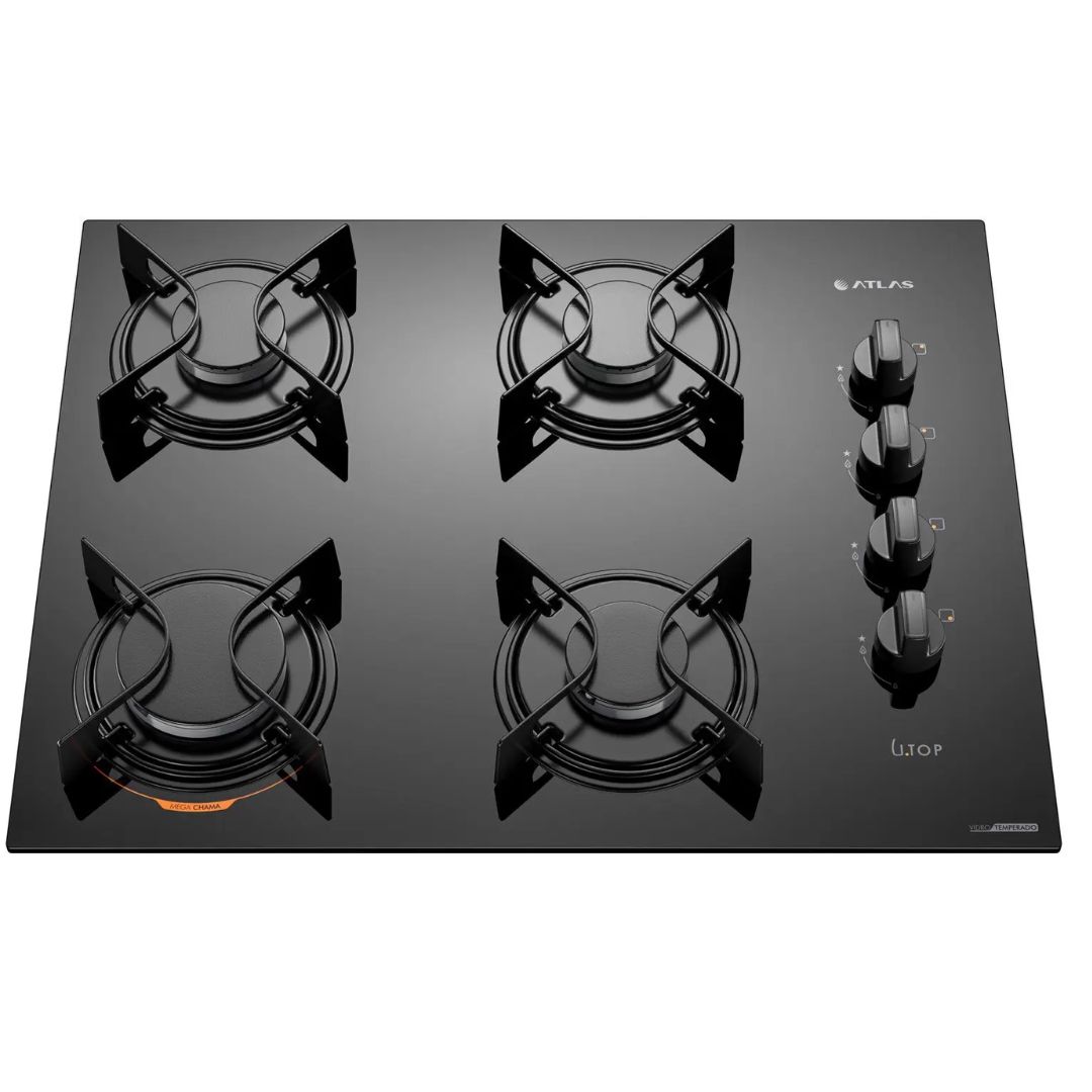 Cooktop Atlas Utop 4 Bocas Preto