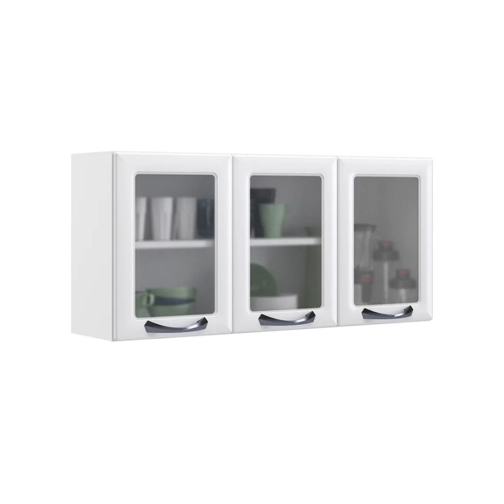 ARMÁRIO ITATIAIA TRIPLO 120 03P VIDRO NEW PREMIUM BRANCO