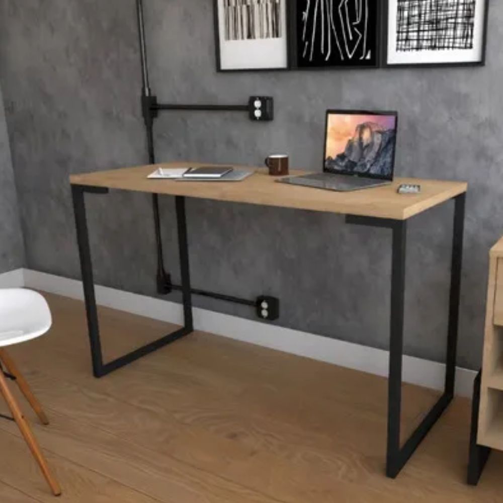 Mesa Belo Seriema 120x60 Natural/Preta